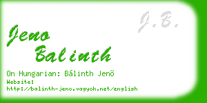jeno balinth business card