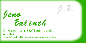 jeno balinth business card